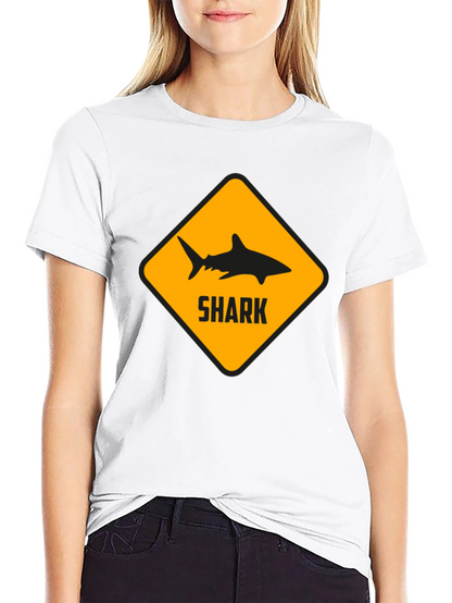 Shark Warning Black T-Shirt