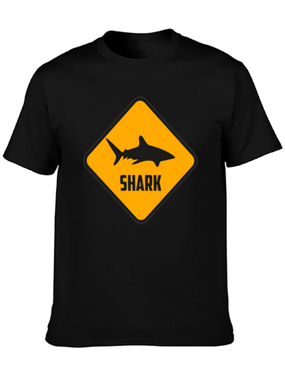 Shark Warning Black T-Shirt