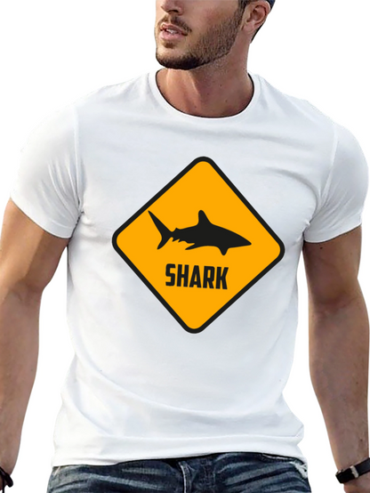 Shark Warning Black T-Shirt