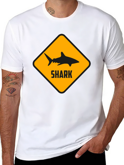 Shark Warning Black T-Shirt