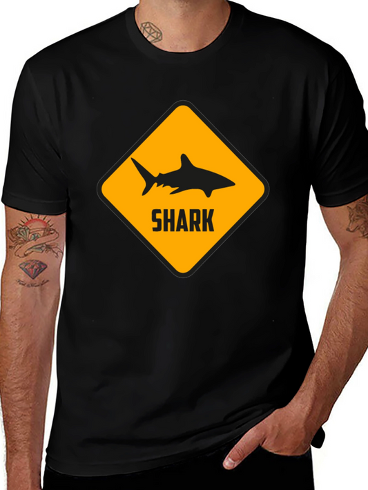 Shark Warning Black T-Shirt