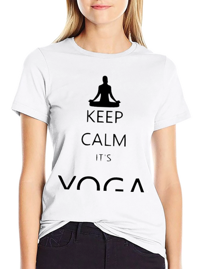 Keep Calm Its Yoga Black Graphic T-Shirt