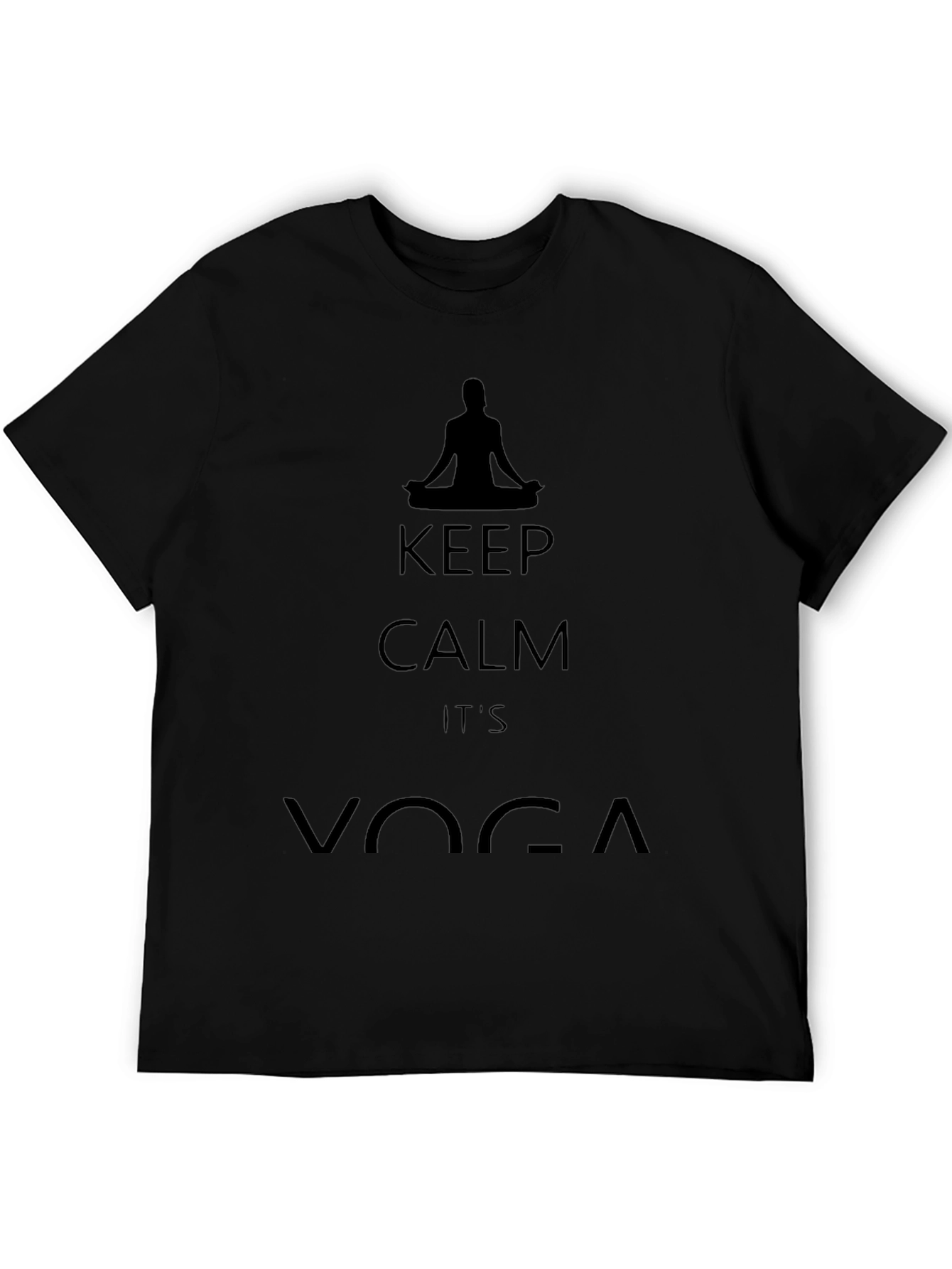 Keep Calm Its Yoga Black Graphic T-Shirt