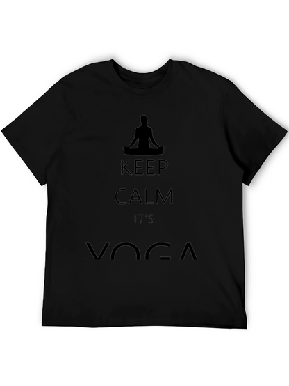 Keep Calm Its Yoga Black Graphic T-Shirt