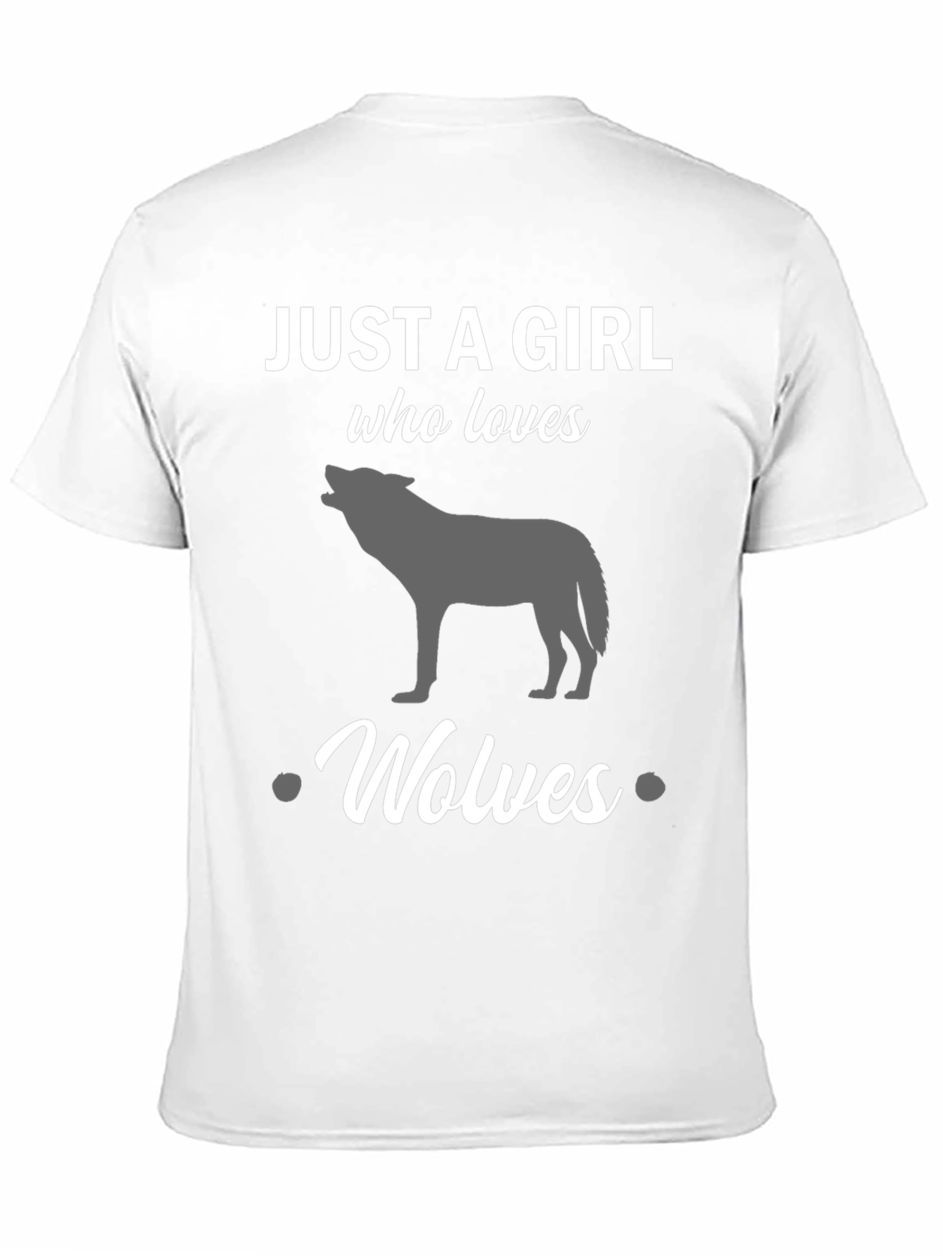 Just a Girl Who Loves Wolves Black T-Shirt