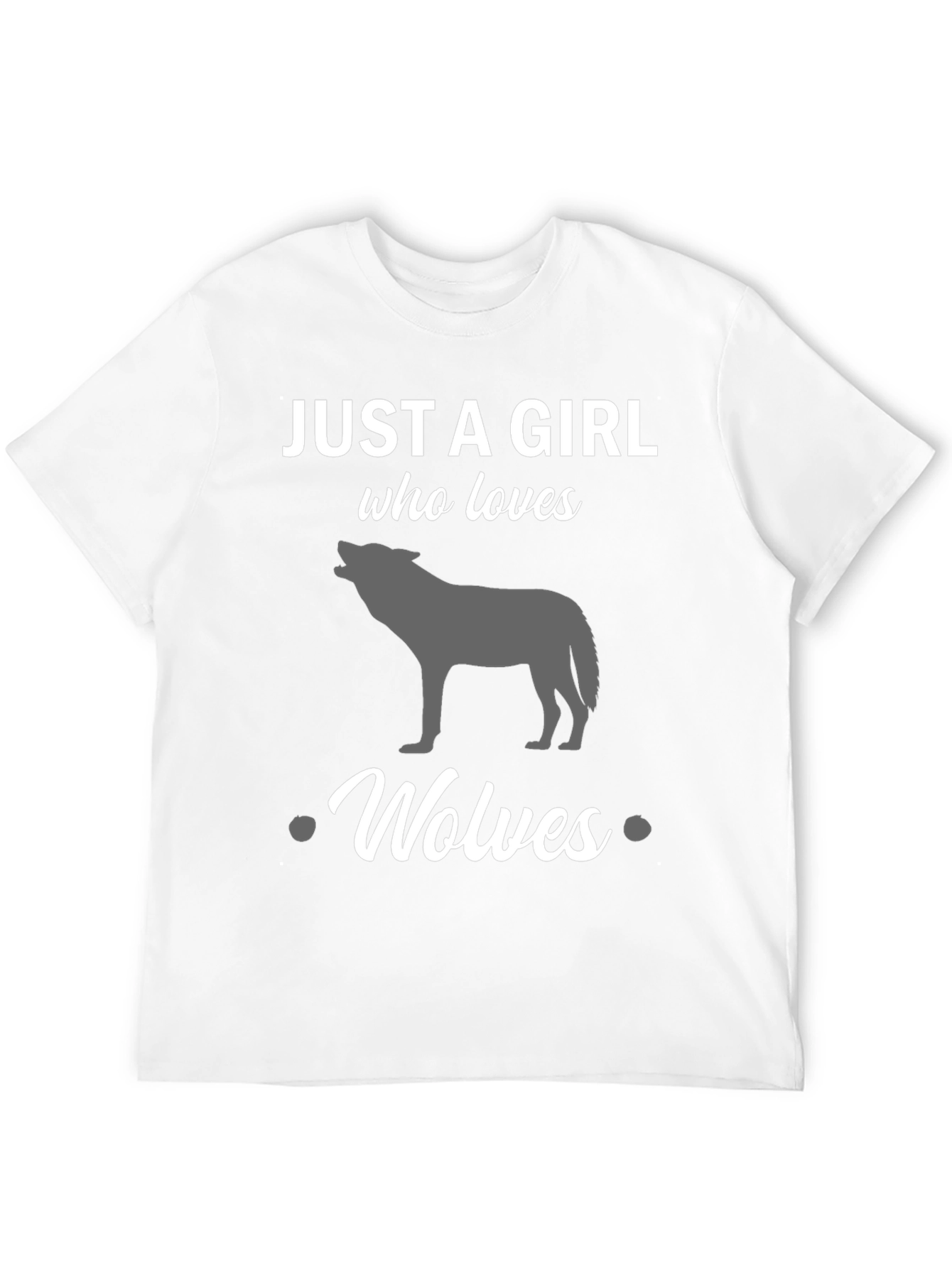 Just a Girl Who Loves Wolves Black T-Shirt