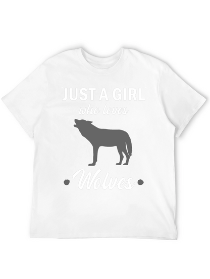 Just a Girl Who Loves Wolves Black T-Shirt