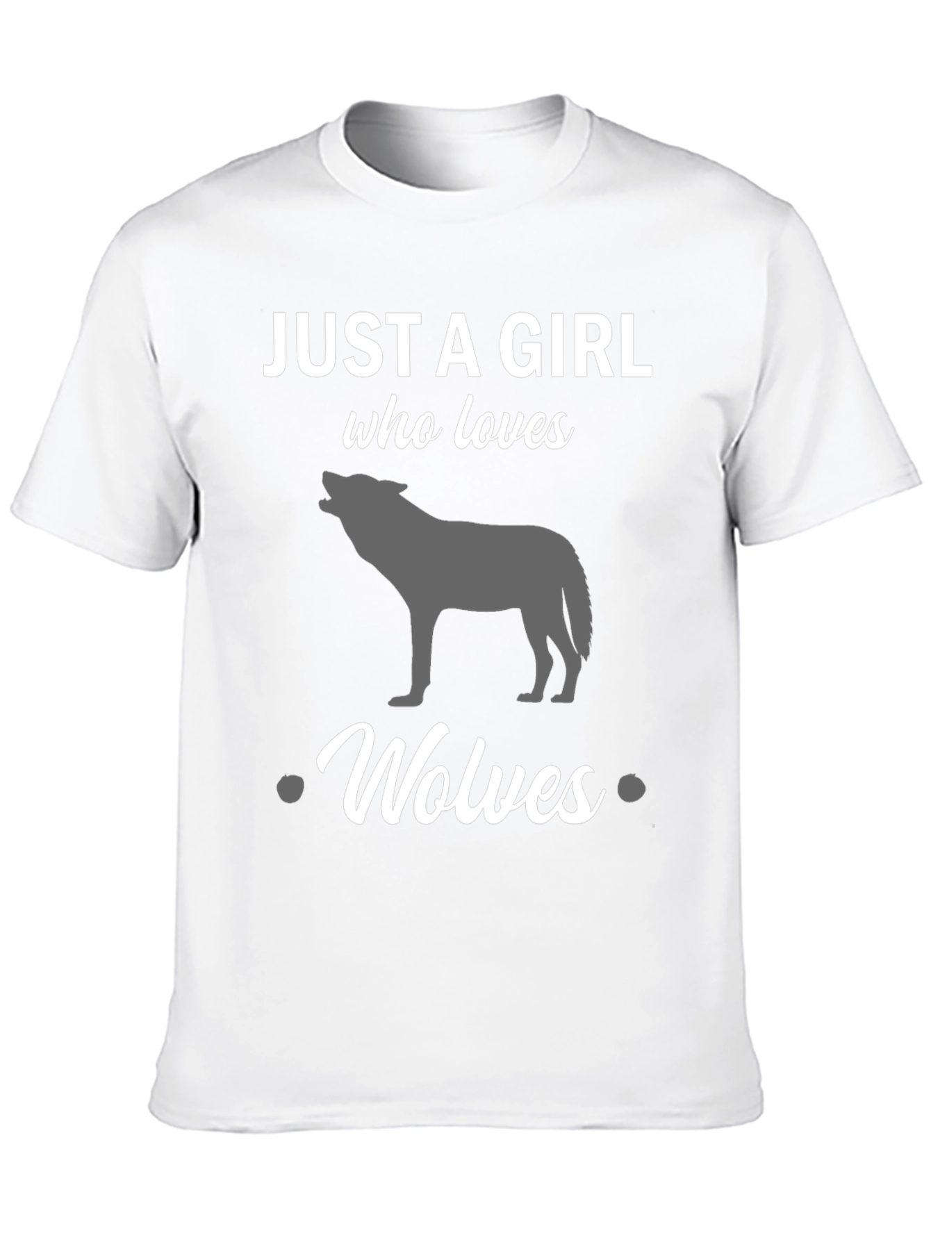 Just a Girl Who Loves Wolves Black T-Shirt