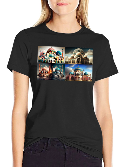 Mosque Collage Graphic Tee - Mens Black T-Shirt