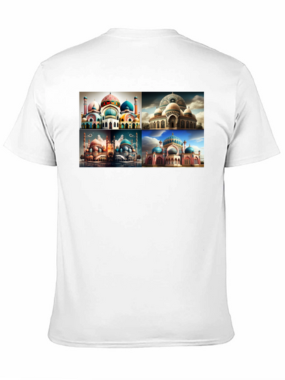 Mosque Collage Graphic Tee - Mens Black T-Shirt