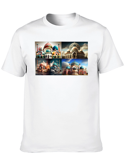 Mosque Collage Graphic Tee - Mens Black T-Shirt