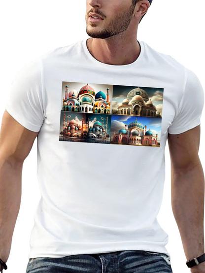 Mosque Collage Graphic Tee - Mens Black T-Shirt