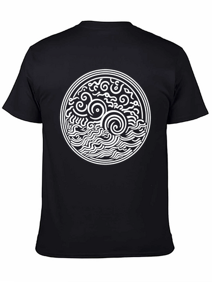 Black T-Shirt with Celtic Sea Design