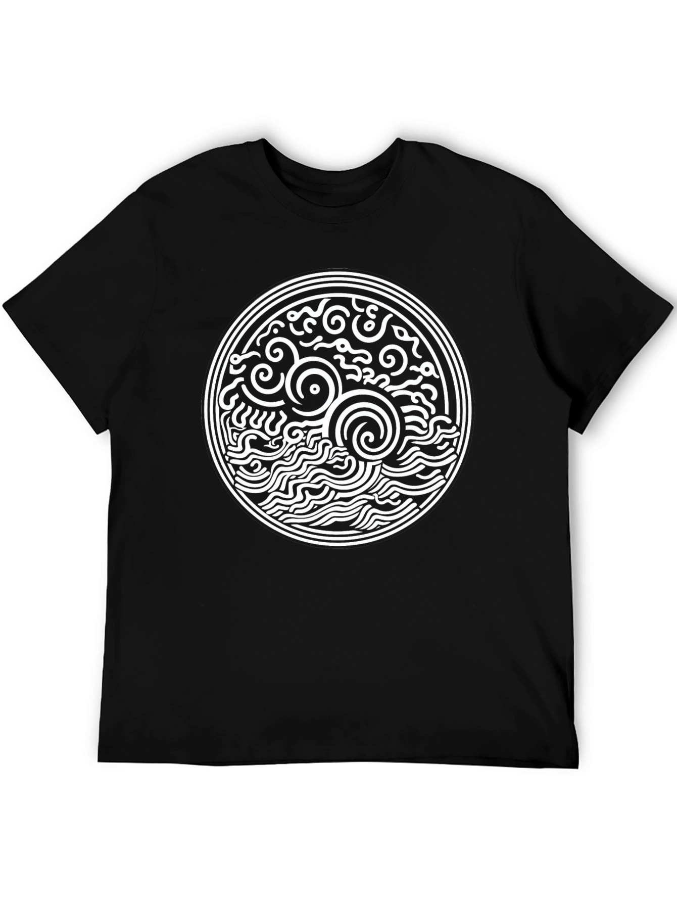 Black T-Shirt with Celtic Sea Design