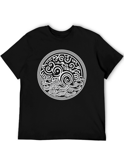 Black T-Shirt with Celtic Sea Design