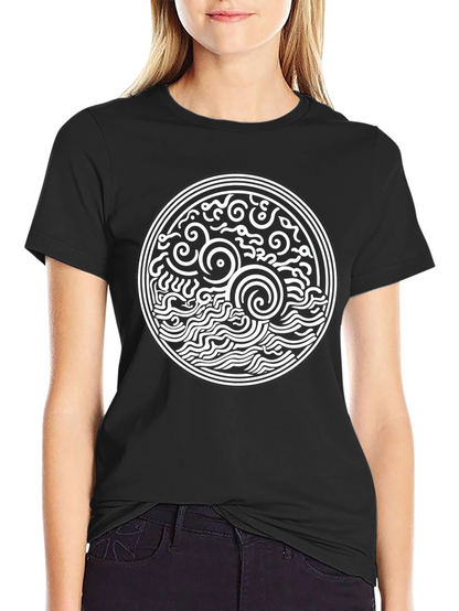Black T-Shirt with Celtic Sea Design