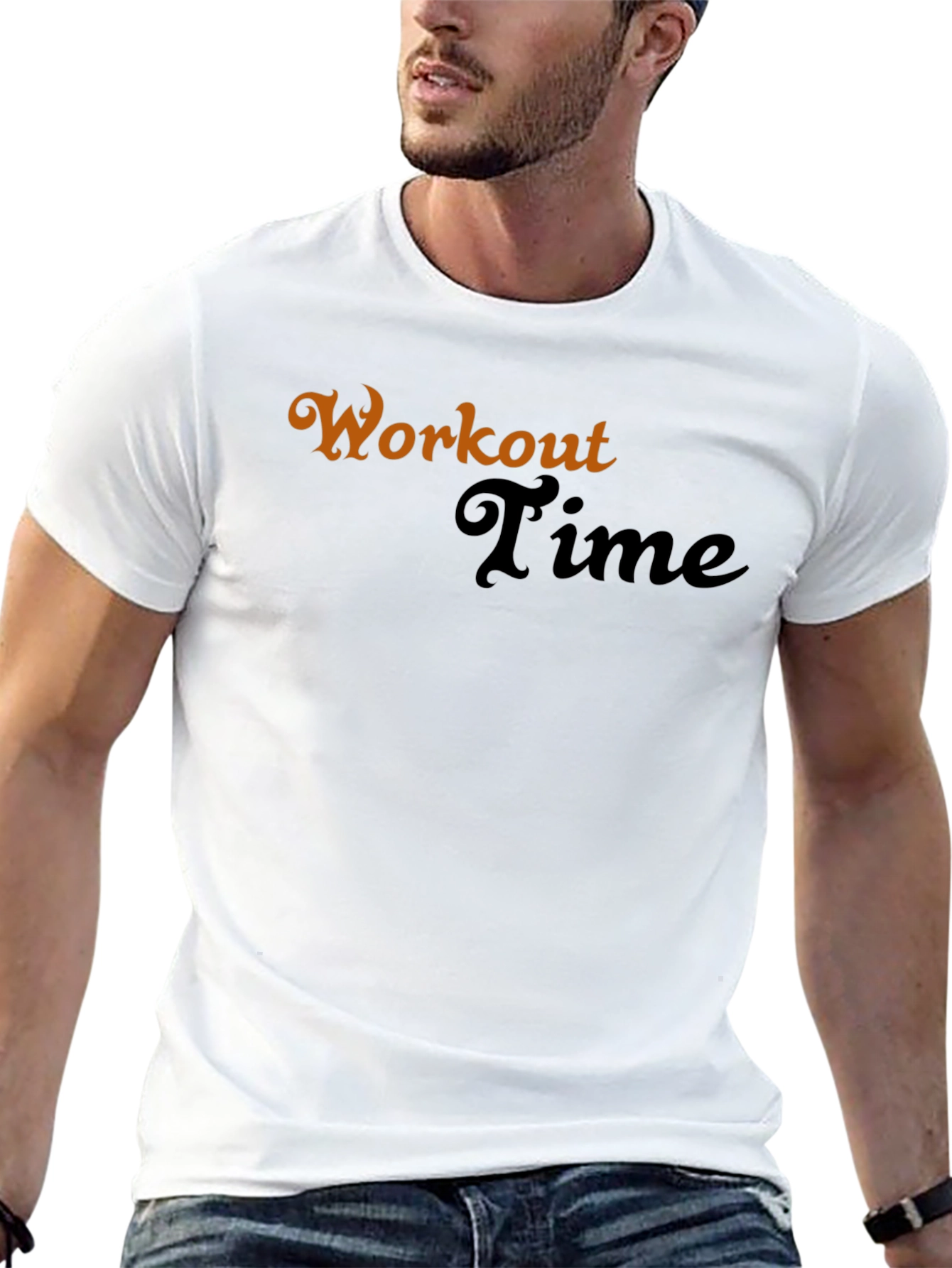 Workout Time Graphic Tee - Black Fitness Shirt