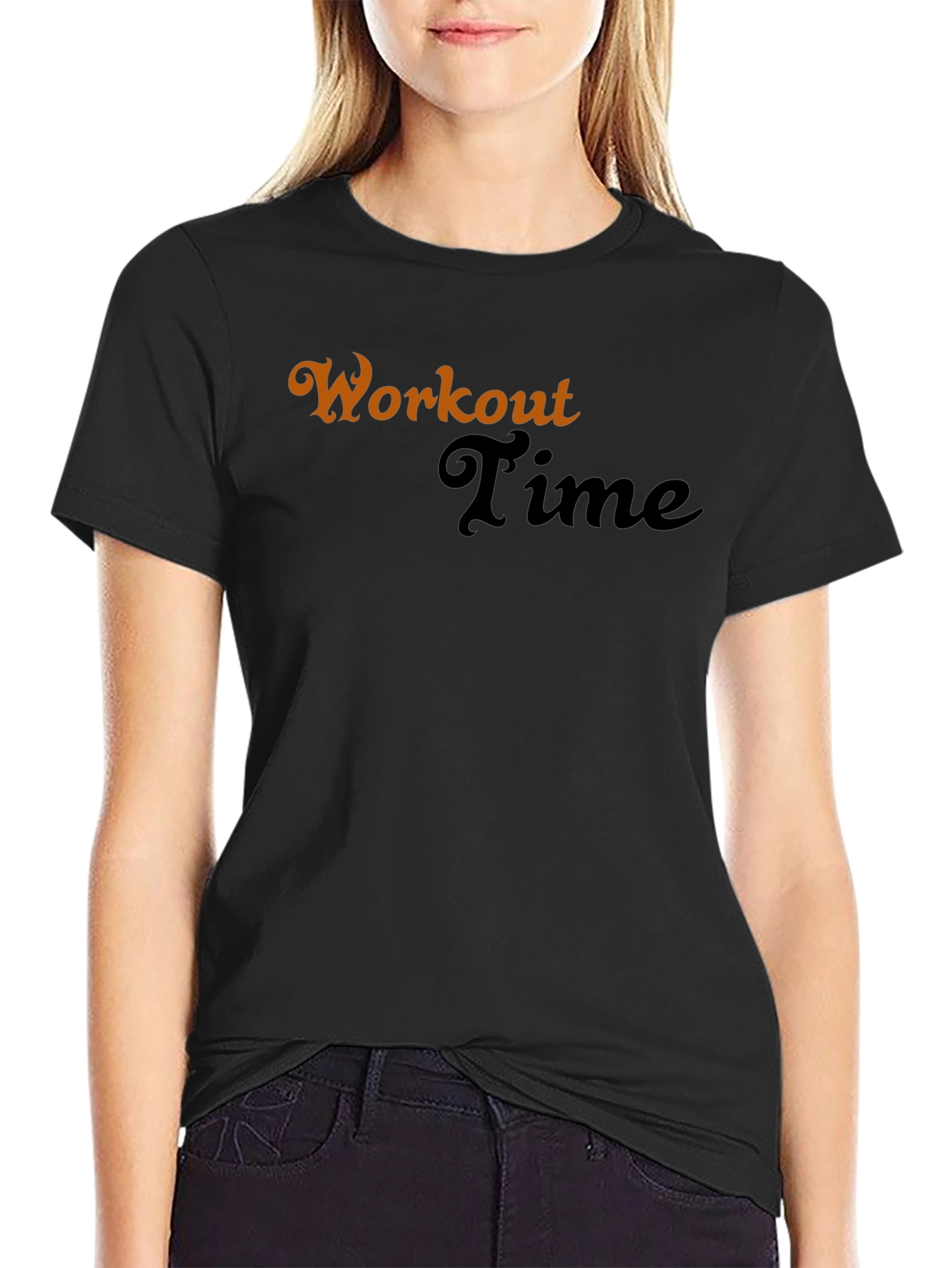 Workout Time Graphic Tee - Black Fitness Shirt