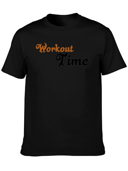 Workout Time Graphic Tee - Black Fitness Shirt