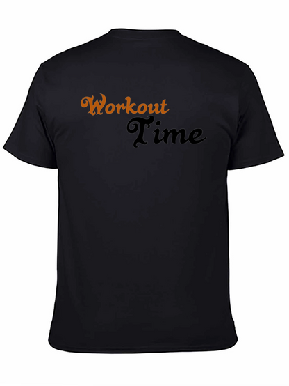 Workout Time Graphic Tee - Black Fitness Shirt