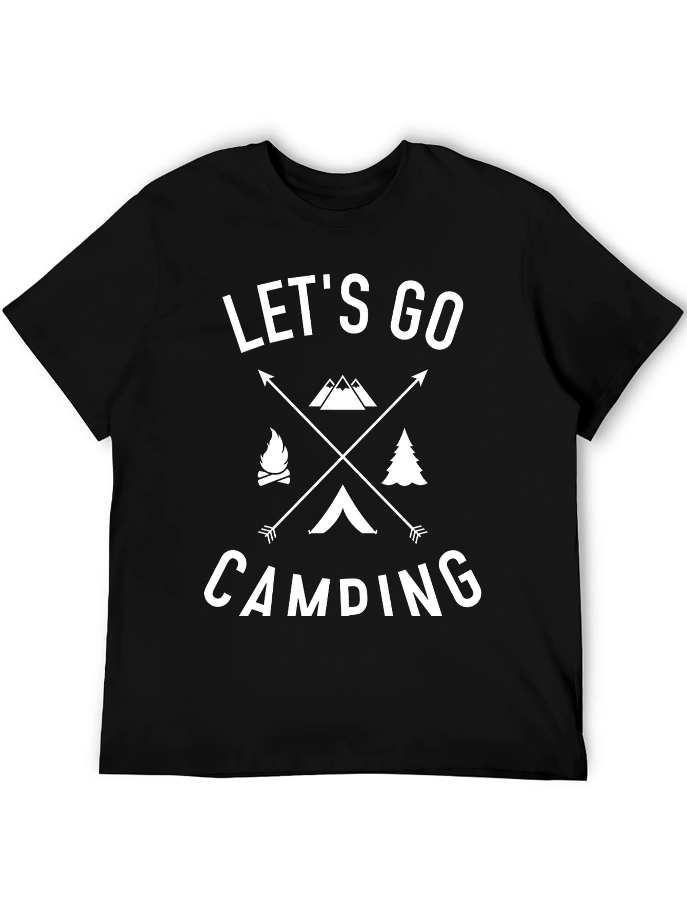 Lets Go Camping Graphic Tee - Black Cotton Shirt