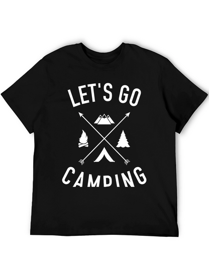 Lets Go Camping Graphic Tee - Black Cotton Shirt
