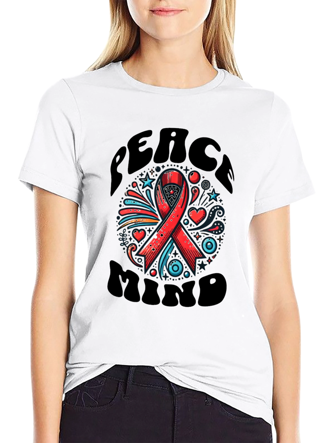 Peace Mind Ribbon Graphic Tee