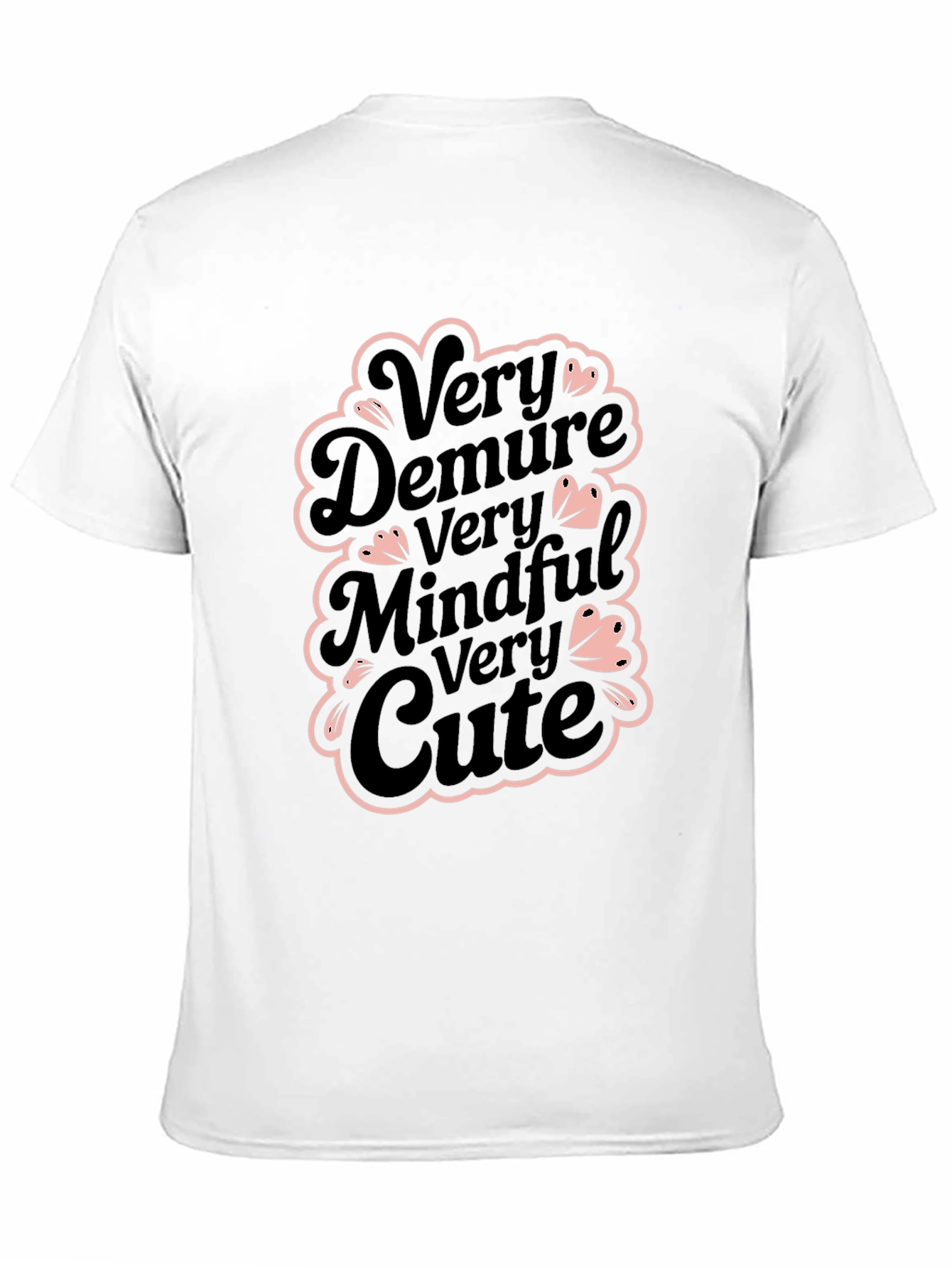 Very Demure Mindful Cute Black T-Shirt