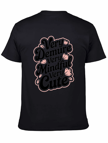 Very Demure Mindful Cute Black T-Shirt