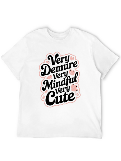 Very Demure Mindful Cute Black T-Shirt