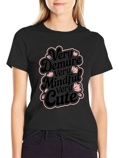Very Demure Mindful Cute Black T-Shirt