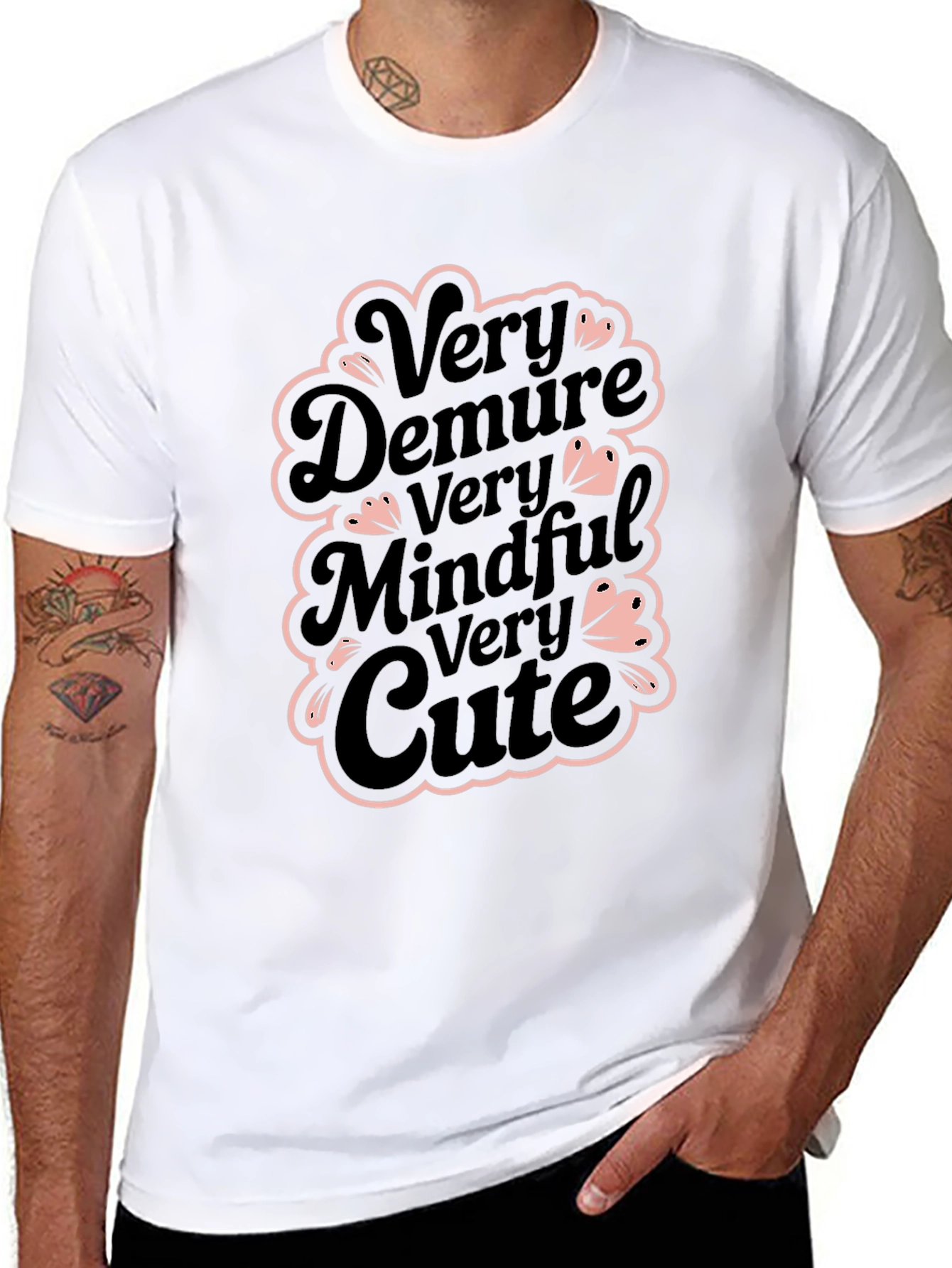 Very Demure Mindful Cute Black T-Shirt