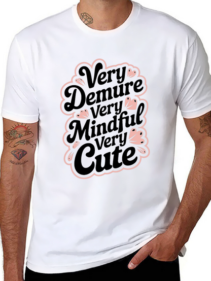 Very Demure Mindful Cute Black T-Shirt