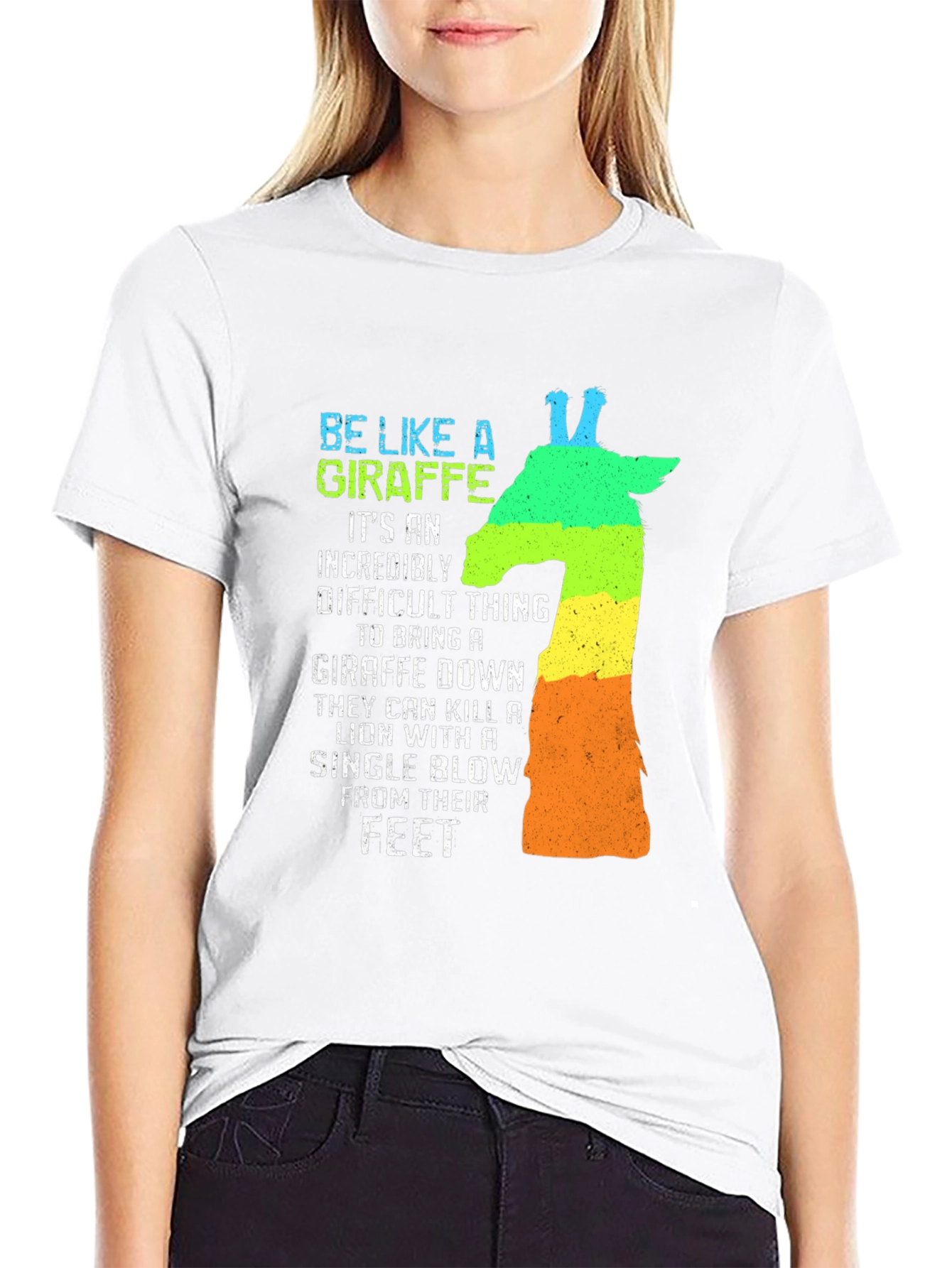 Be Like A Giraffe Mens Graphic T-Shirt
