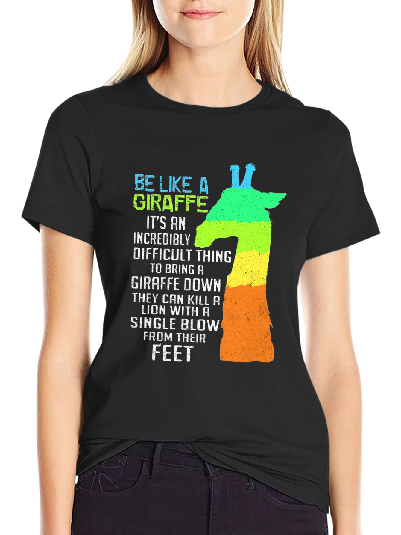 Be Like A Giraffe Mens Graphic T-Shirt