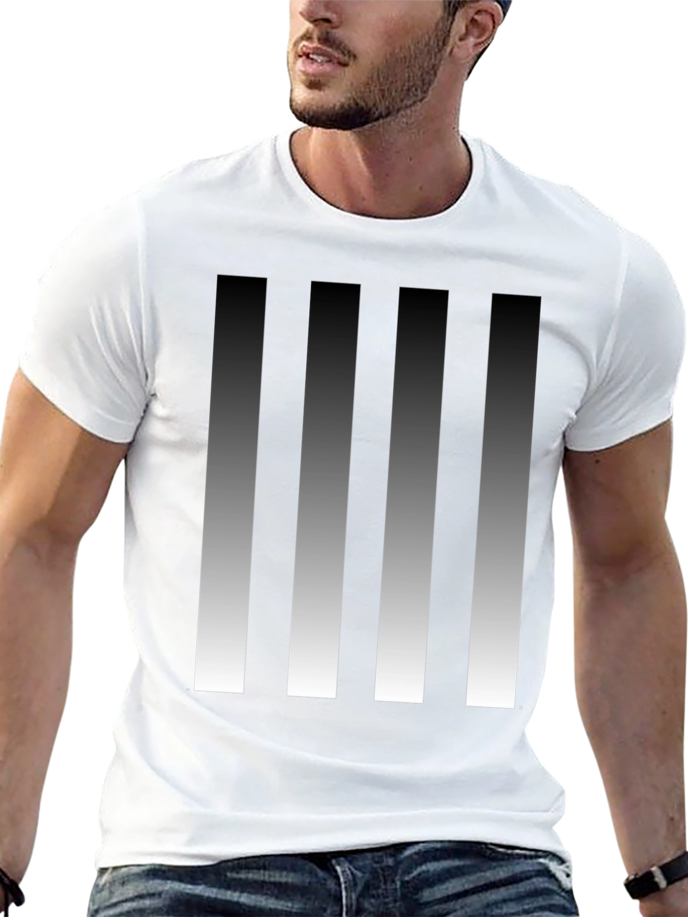 Modern Gradient Stripes Graphic Tee