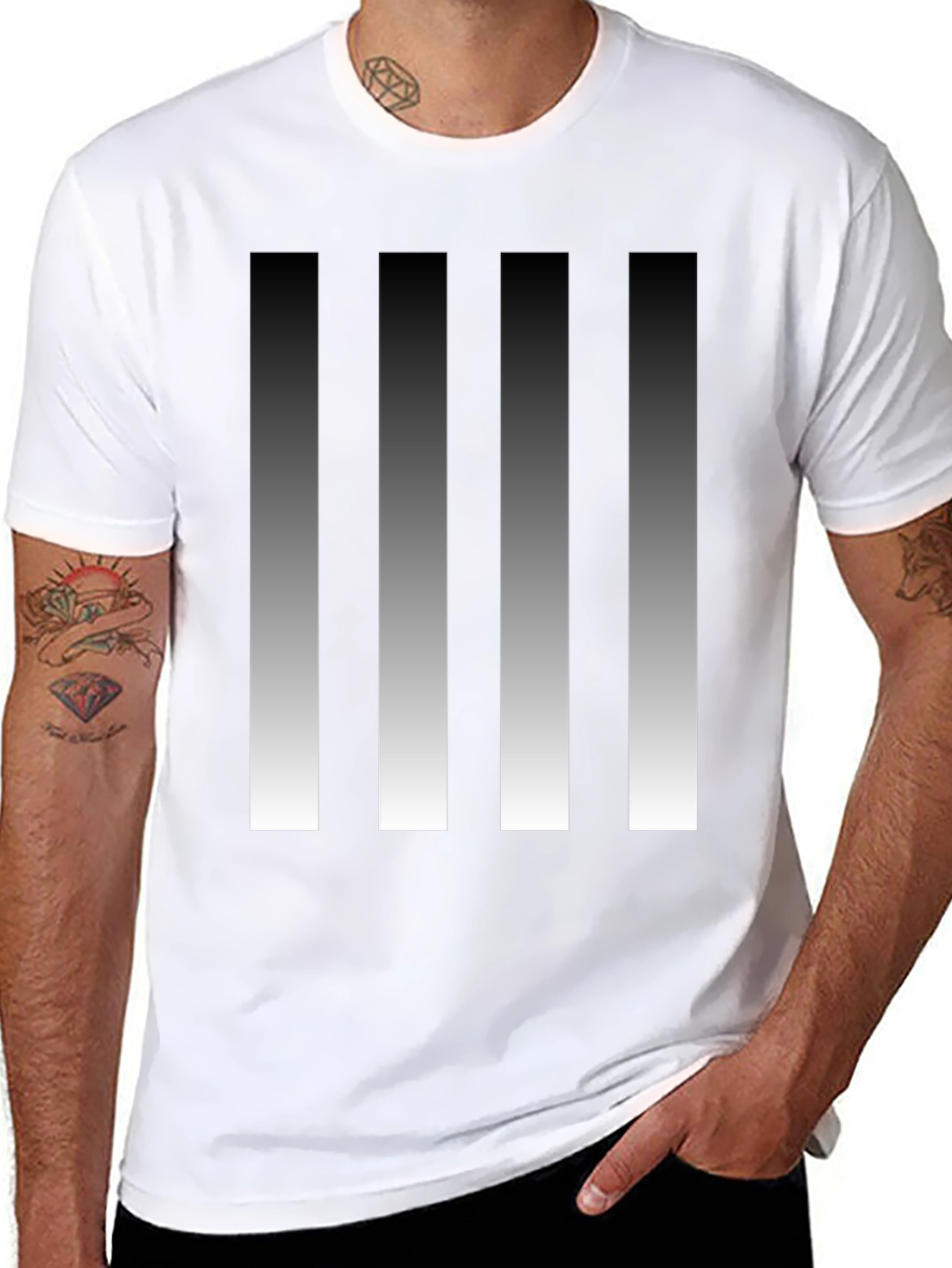 Modern Gradient Stripes Graphic Tee