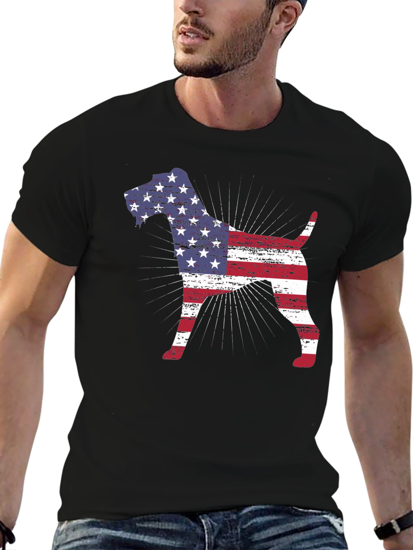American Flag Dog T-Shirt