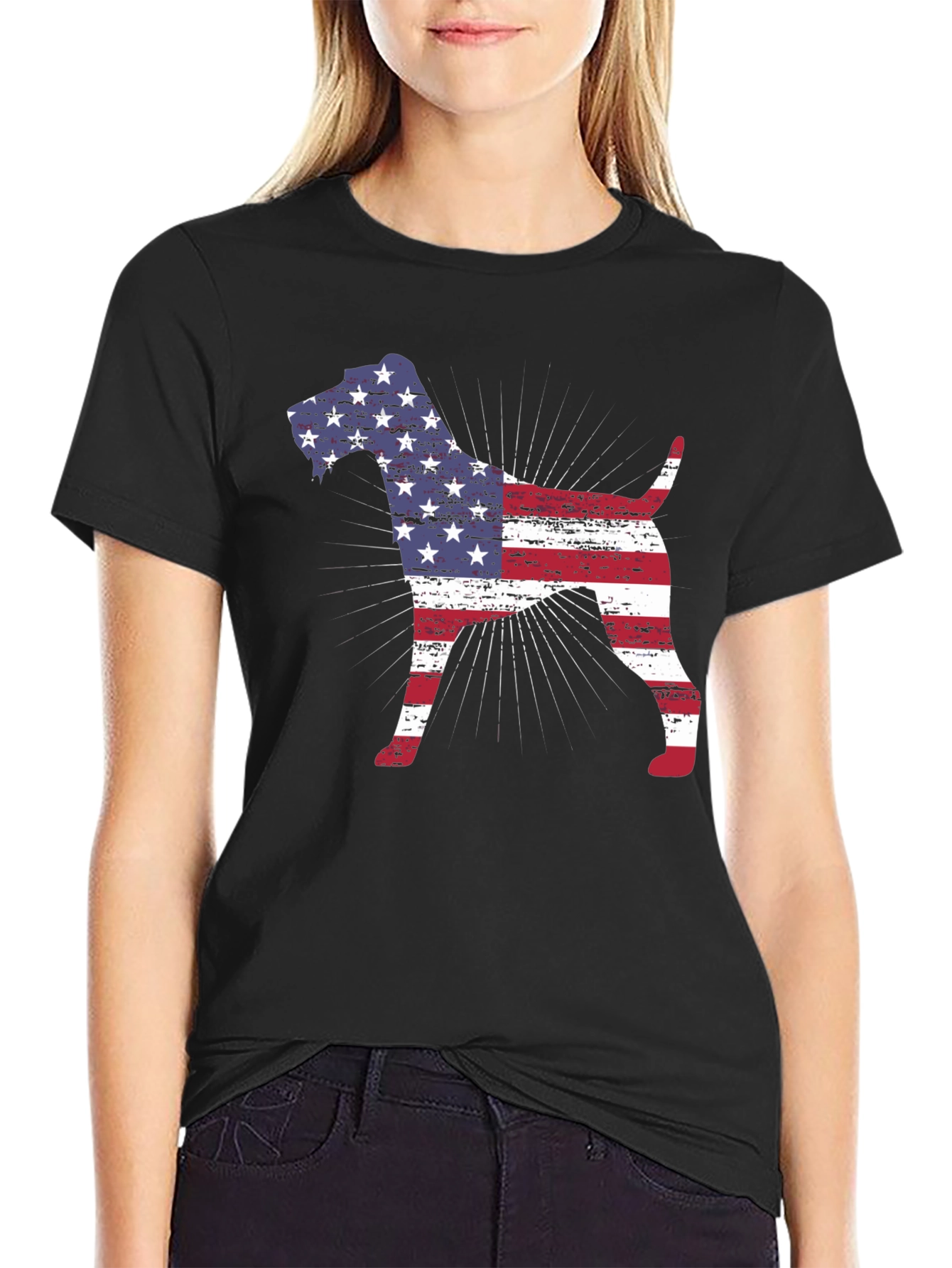 American Flag Dog T-Shirt