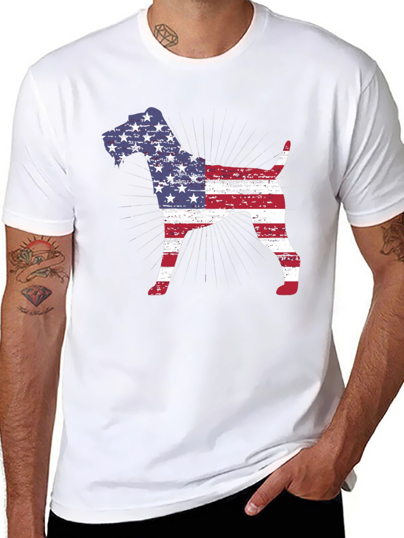 American Flag Dog T-Shirt