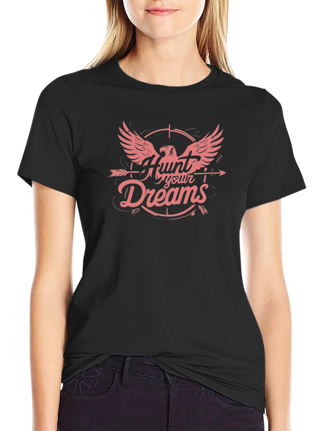 Hunt Your Dreams Graphic T-Shirt - Black Cotton Tee