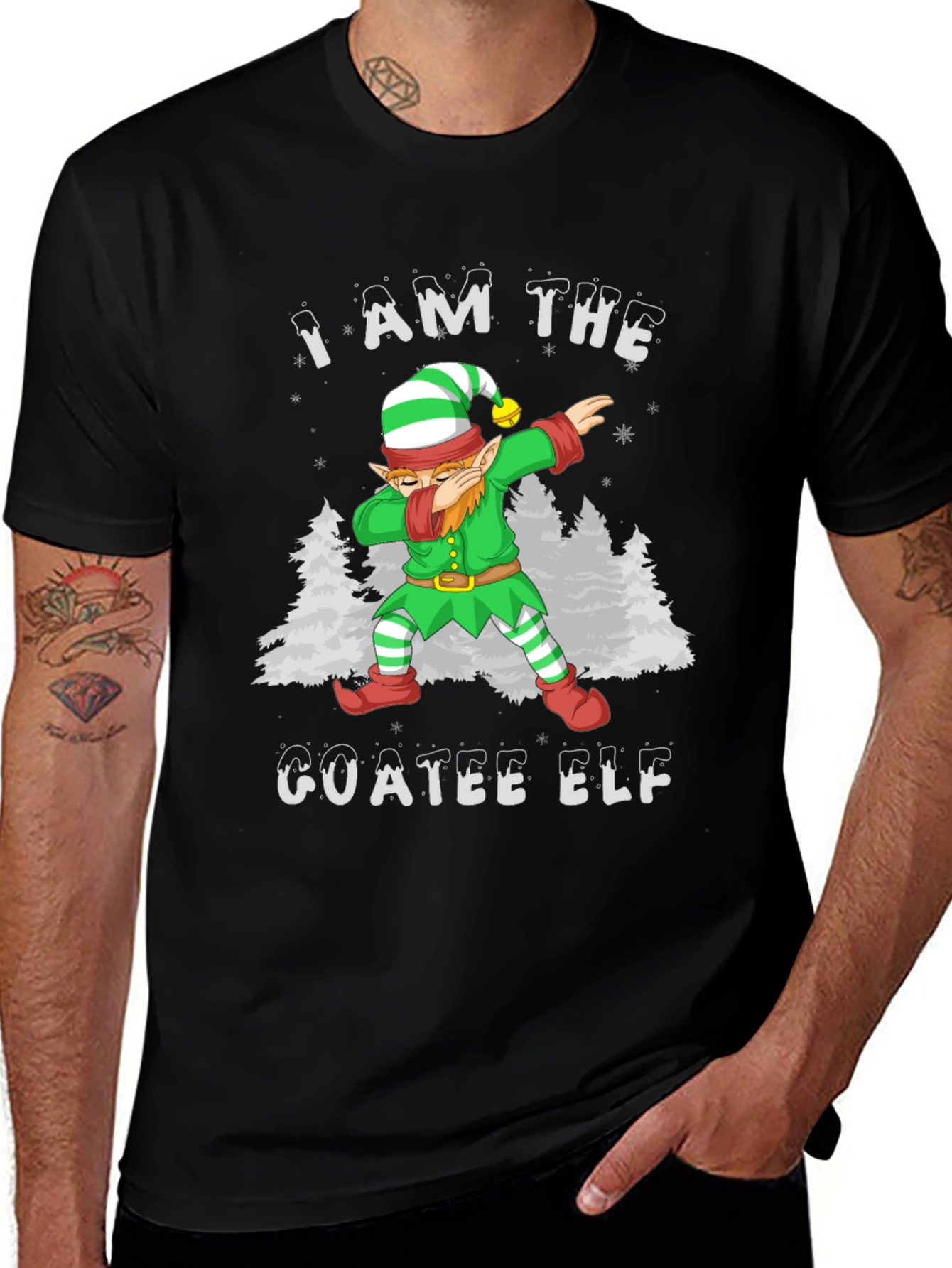 I Am The Goatee Elf Dab T-Shirt Christmas Holiday