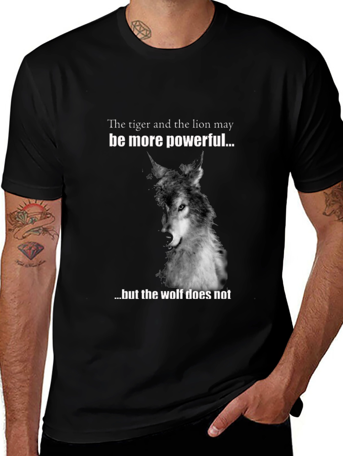 Wolf Graphic Print T-Shirt - Powerful Design