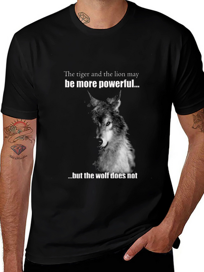 Wolf Graphic Print T-Shirt - Powerful Design