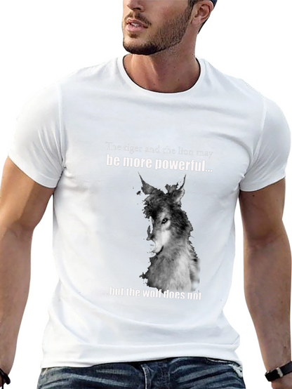 Wolf Graphic Print T-Shirt - Powerful Design
