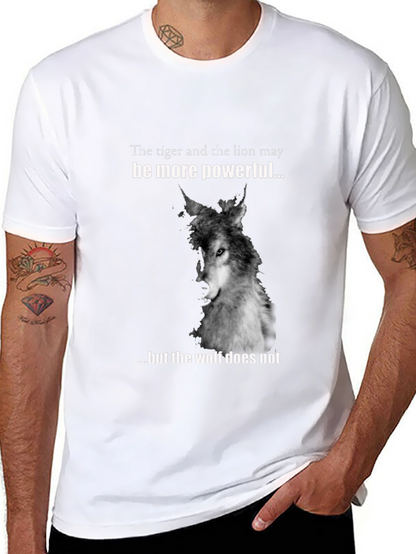 Wolf Graphic Print T-Shirt - Powerful Design