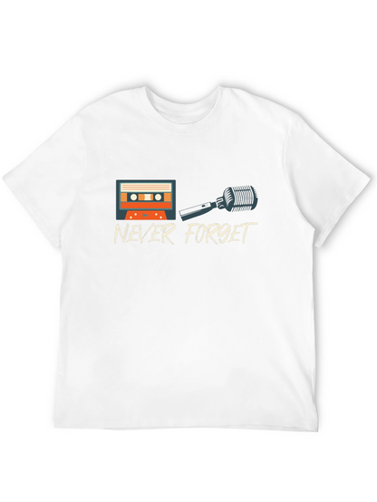 Never Forget Retro Cassette & Mic Graphic T-Shirt