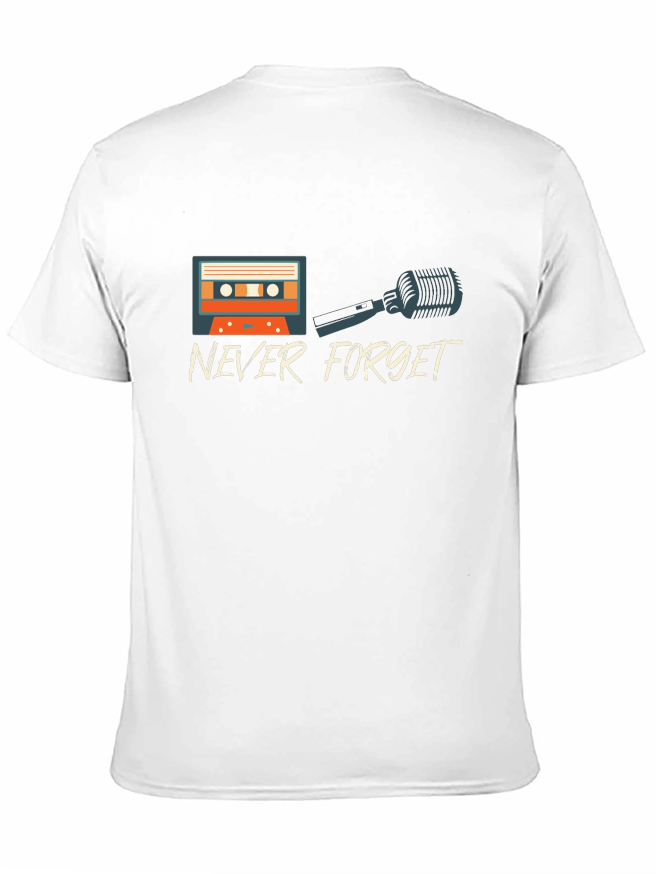 Never Forget Retro Cassette & Mic Graphic T-Shirt
