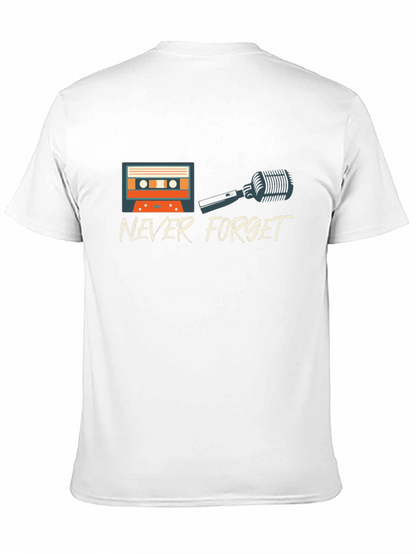 Never Forget Retro Cassette & Mic Graphic T-Shirt
