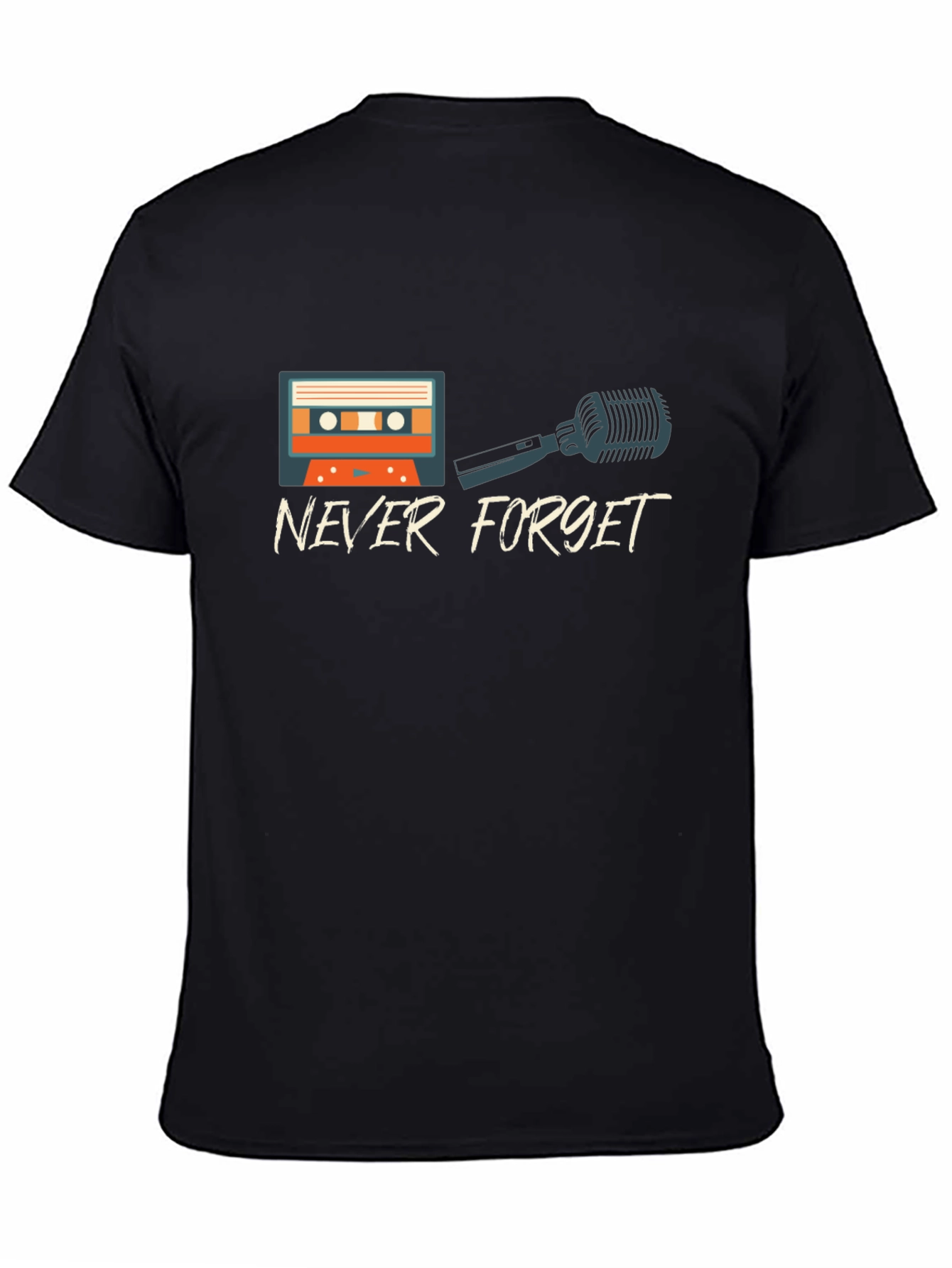 Never Forget Retro Cassette & Mic Graphic T-Shirt